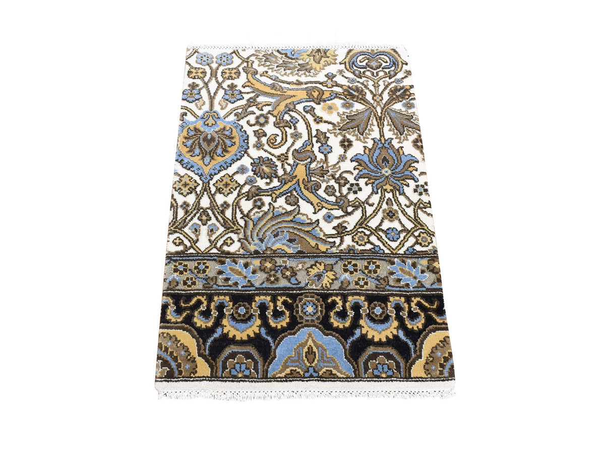 Rajasthan Rajasthan hand-knotted wool rug in Ivory, 2' x 3'2" — SKU O080612