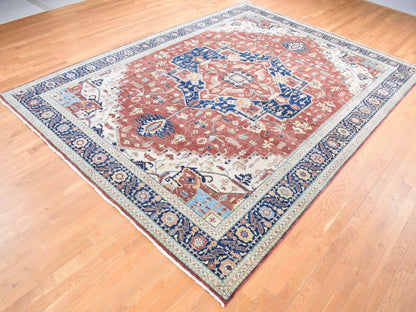 Red 10'1" x 13'9" Traditional Hand knotted Wool Rug - Sku: O080634