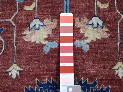 Heriz Heriz hand-knotted wool rug in Red & Midnight Blue, 10'1" x 13'9" — SKU O080634 (view 7)