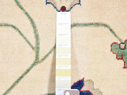 Ivory 9'10" x 14'0" Kazak Hand knotted Wool Rug - Sku: O080636