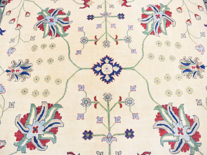 Ivory 9'10" x 14'0" Kazak Hand knotted Wool Rug - Sku: O080636