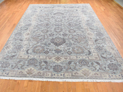 Green 10'0" x 14'0" Oushak / Peshawar Hand knotted Wool/Silk Rug - Sku: O080640
