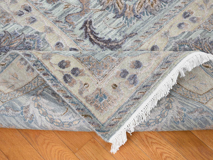 Green 10'0" x 14'0" Oushak / Peshawar Hand knotted Wool/Silk Rug - Sku: O080640