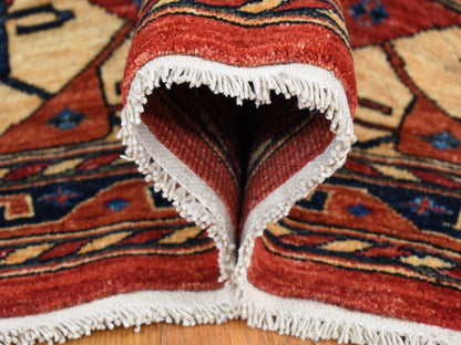 Red 10'0" x 14'0" Tribal Hand knotted Wool Rug - Sku: O080642