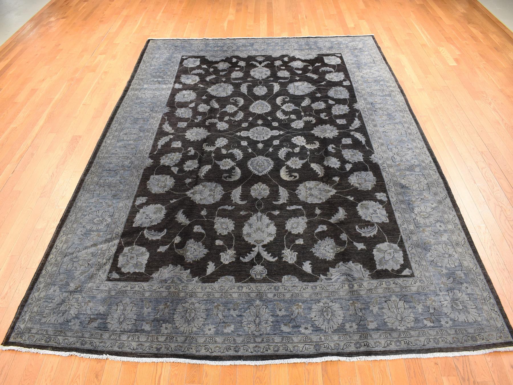 Overdyed 9'0" x 12'0" Vintage Hand knotted Wool Rug - Sku: O080660
