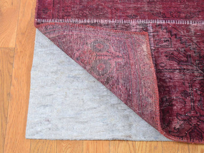 Overdyed 9'1" x 12'10" Vintage Hand knotted Wool Rug - Sku: O080662