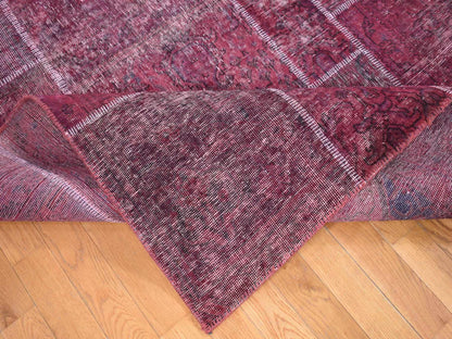 Overdyed 9'1" x 12'10" Vintage Hand knotted Wool Rug - Sku: O080662