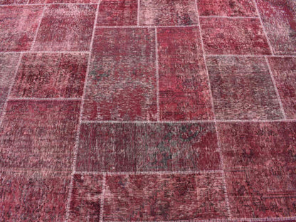 Overdyed 9'1" x 12'10" Vintage Hand knotted Wool Rug - Sku: O080662