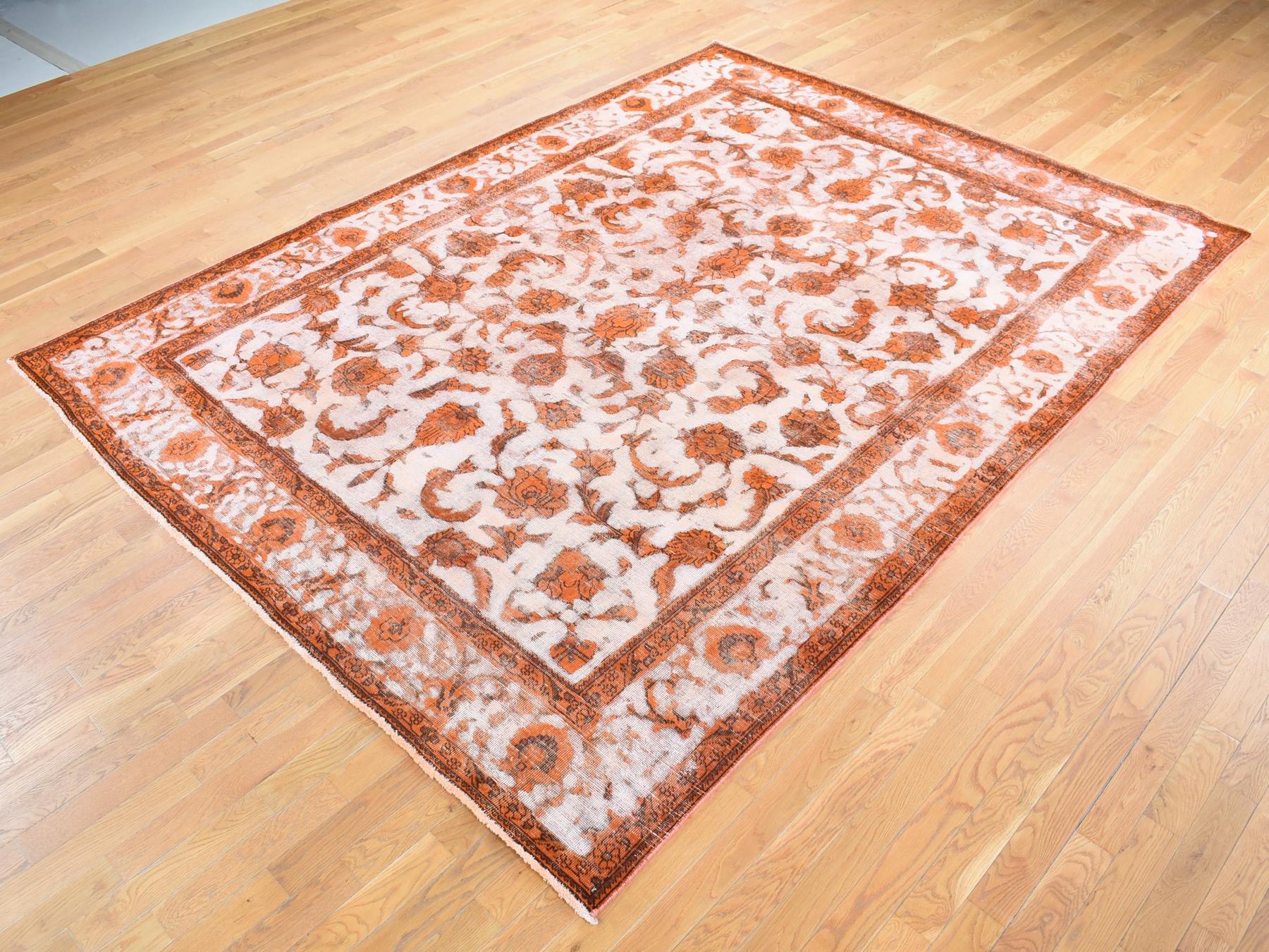 Tabriz Vintage hand-knotted wool rug in Overdyed & Ivory, 8'1" x 10'9" — SKU O080665 (view 2)
