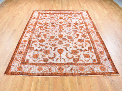 Overdyed 8'1" x 10'9" Vintage Hand knotted Wool Rug - Sku: O080665