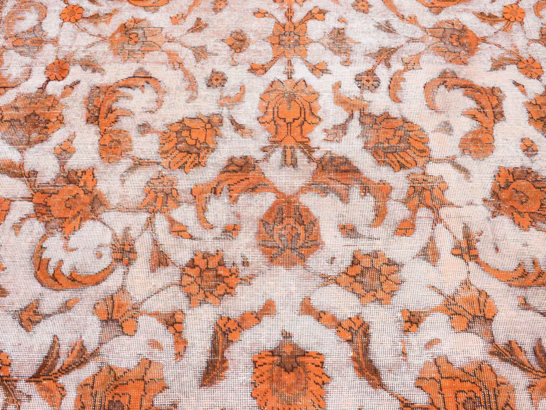 Tabriz Vintage hand-knotted wool rug in Overdyed & Ivory, 8'1" x 10'9" — SKU O080665 (view 8)