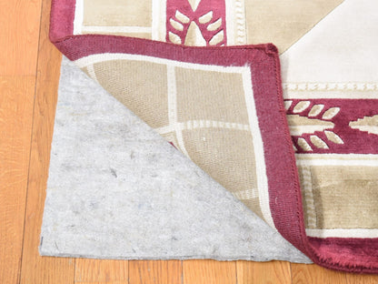 Ivory 10'0" x 13'9" Modern and Contemporary Hand knotted Wool Rug - Sku: O080672