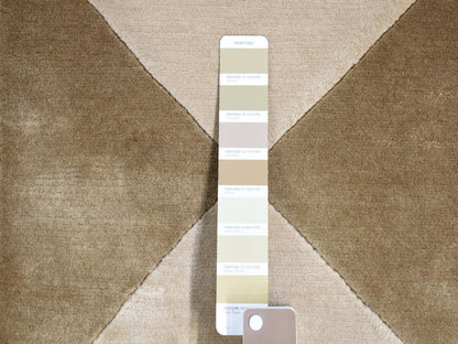 Modern / Contemporary hand-knotted wool rug in Ivory & Taupe, 10' x 13'9" — SKU O080672 (view 7)
