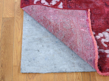 Overdyed 8'2" x 11'1" Vintage Hand knotted Wool Rug - Sku: O080678