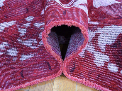 Overdyed 8'2" x 11'1" Vintage Hand knotted Wool Rug - Sku: O080678