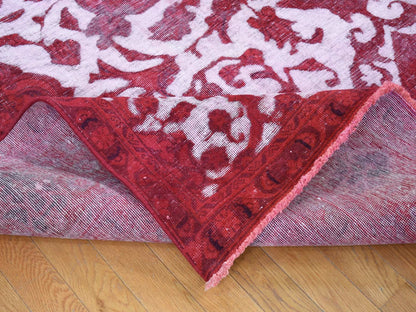 Overdyed 8'2" x 11'1" Vintage Hand knotted Wool Rug - Sku: O080678
