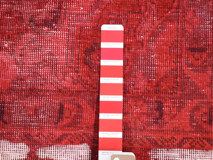 Overdyed 8'2" x 11'1" Vintage Hand knotted Wool Rug - Sku: O080678
