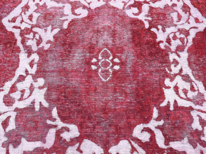 Overdyed 8'2" x 11'1" Vintage Hand knotted Wool Rug - Sku: O080678