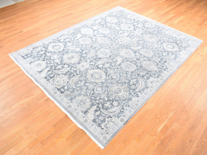 Oushak Oushak hand-knotted wool/silk rug in Gray & Light Gray, 8' x 10'2" — SKU O080682 (view 3)