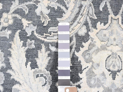 Oushak Oushak hand-knotted wool/silk rug in Gray & Light Gray, 8' x 10'2" — SKU O080682 (view 7)