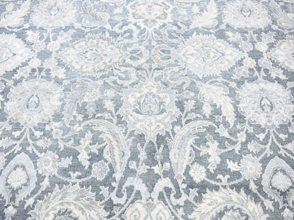 Oushak Oushak hand-knotted wool/silk rug in Gray & Light Gray, 8' x 10'2" — SKU O080682 (view 8)