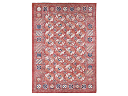 Tekke Tribal & Geometric hand-knotted wool rug in Red, 9'10" x 14' — SKU O080687