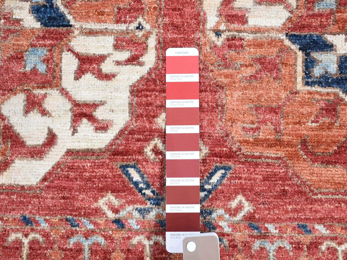 Tekke Tribal & Geometric hand-knotted wool rug in Red, 9'10" x 14' — SKU O080687 (view 7)