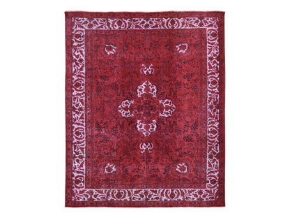 Tabriz Vintage hand-knotted wool rug in Overdyed & Ivory, 8'7" x 10'8" — SKU O080695