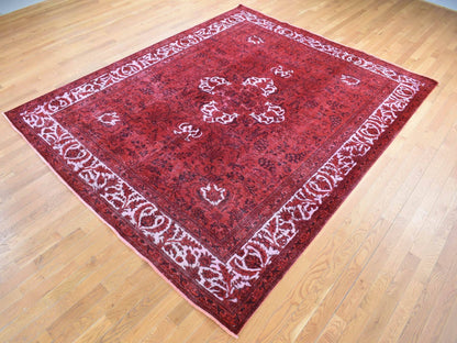 Tabriz Vintage hand-knotted wool rug in Overdyed & Ivory, 8'7" x 10'8" — SKU O080695 (view 3)