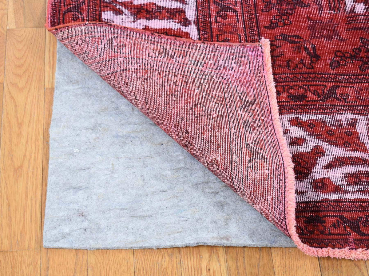 Tabriz Vintage hand-knotted wool rug in Overdyed & Ivory, 8'7" x 10'8" — SKU O080695 (view 4)