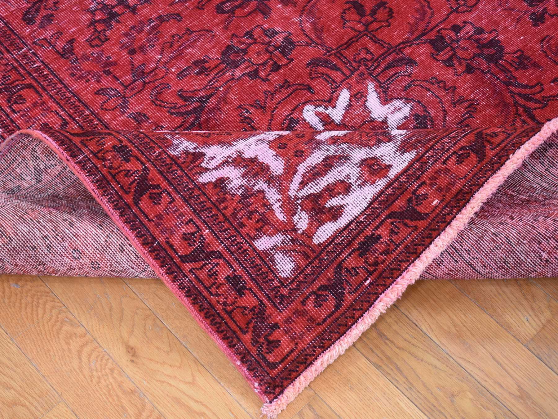Tabriz Vintage hand-knotted wool rug in Overdyed & Ivory, 8'7" x 10'8" — SKU O080695 (view 6)