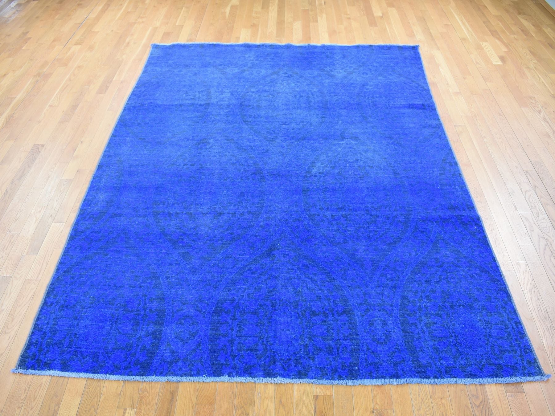 Vintage hand-knotted wool rug in Overdyed, 8' x 10' — SKU O080696 (view 2)