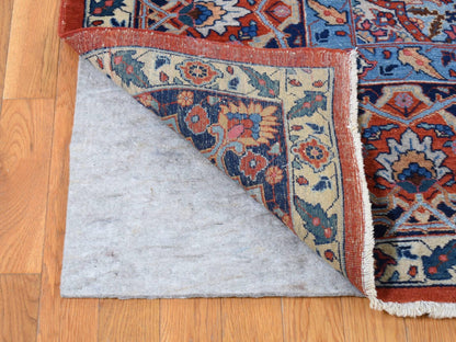 Orange 8'8" x 12'0" Antique Hand knotted Wool Rug - Sku: O080711