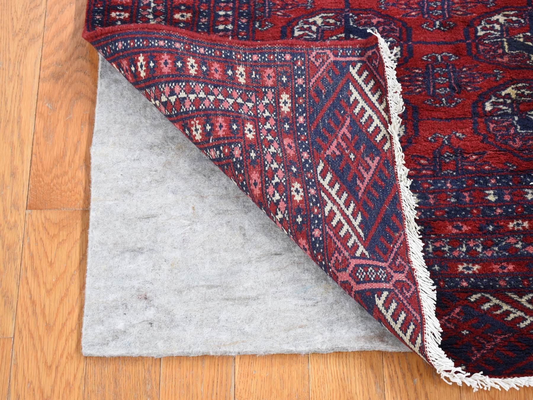 Antique hand-knotted wool rug in Red, 3'1" x 5'4" — SKU O080719 (view 2)