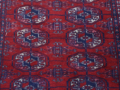 Red 3'1" x 5'4" Antique Hand knotted Wool Rug - Sku: O080719