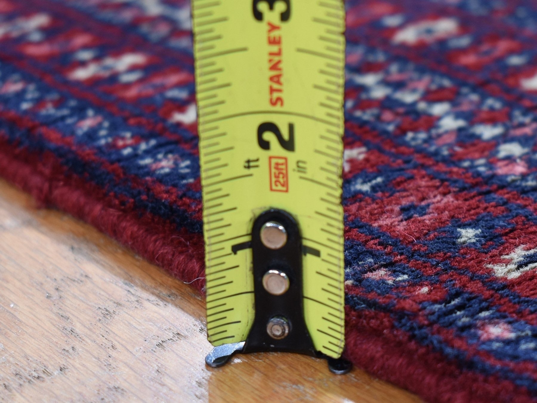 Antique hand-knotted wool rug in Red, 3'1" x 5'4" — SKU O080719 (view 6)