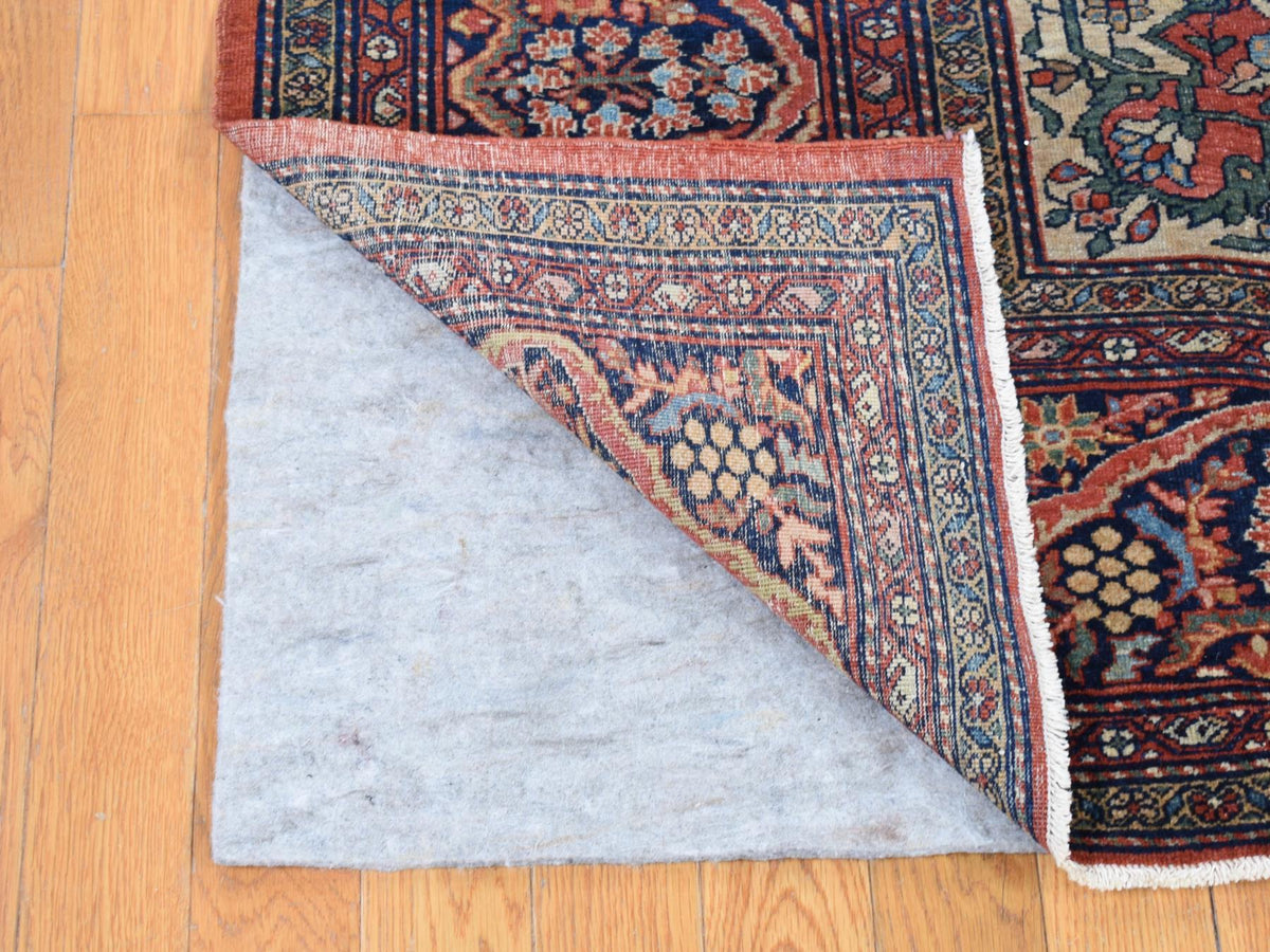 Sarouk Antique hand-knotted wool rug in Red, 9' x 12' — SKU O080722 (view 4)