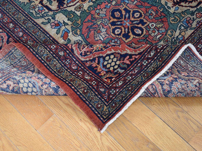 Sarouk Antique hand-knotted wool rug in Red, 9' x 12' — SKU O080722 (view 5)