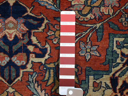 Sarouk Antique hand-knotted wool rug in Red, 9' x 12' — SKU O080722 (view 7)