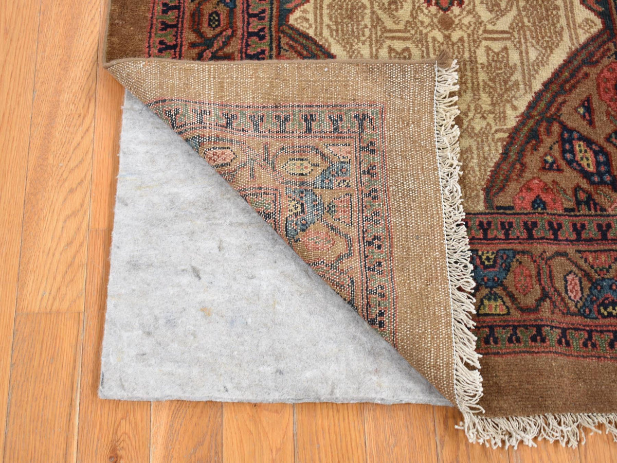 Serab Antique hand-knotted wool runner in Brown, 3'2" x 14'10" — SKU O080729 (view 2)