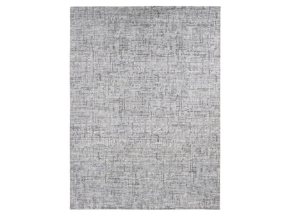 Modern / Contemporary hand-knotted wool/silk rug in Gray, 9'2" x 12'3" — SKU O080730