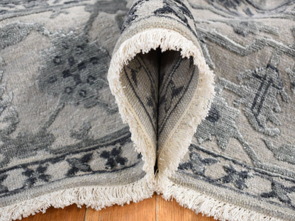 Heriz Heriz hand-knotted wool/silk rug in Gray, 9' x 12' — SKU O080734 (view 6)