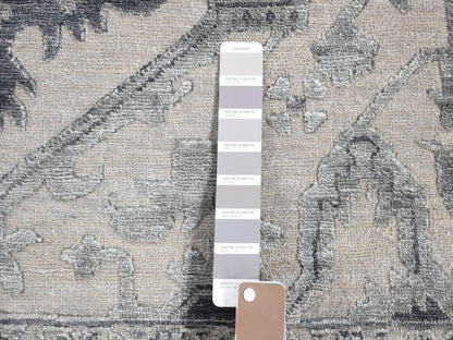 Heriz Heriz hand-knotted wool/silk rug in Gray, 9' x 12' — SKU O080734 (view 7)