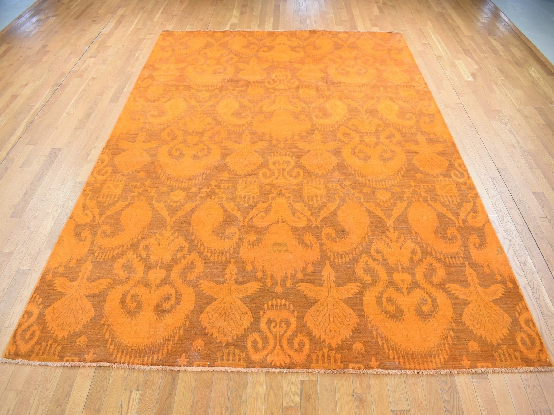 Vintage hand-knotted wool rug in Overdyed, 9'1" x 12'3" — SKU O080735 (view 2)