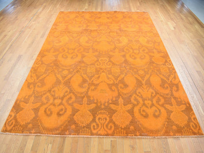 Overdyed 9'1" x 12'3" Vintage Hand knotted Wool Rug - Sku: O080735