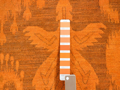 Overdyed 9'1" x 12'3" Vintage Hand knotted Wool Rug - Sku: O080735