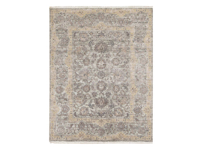 Green 7'10" x 10'0" Oushak / Peshawar Hand knotted Wool/Silk Rug - Sku: O080739