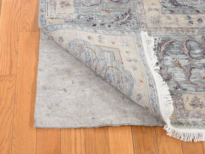 Green 7'10" x 10'0" Oushak / Peshawar Hand knotted Wool/Silk Rug - Sku: O080739