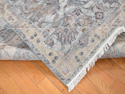 Green 7'10" x 10'0" Oushak / Peshawar Hand knotted Wool/Silk Rug - Sku: O080739