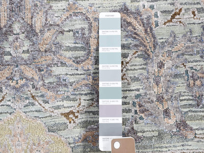 Green 7'10" x 10'0" Oushak / Peshawar Hand knotted Wool/Silk Rug - Sku: O080739